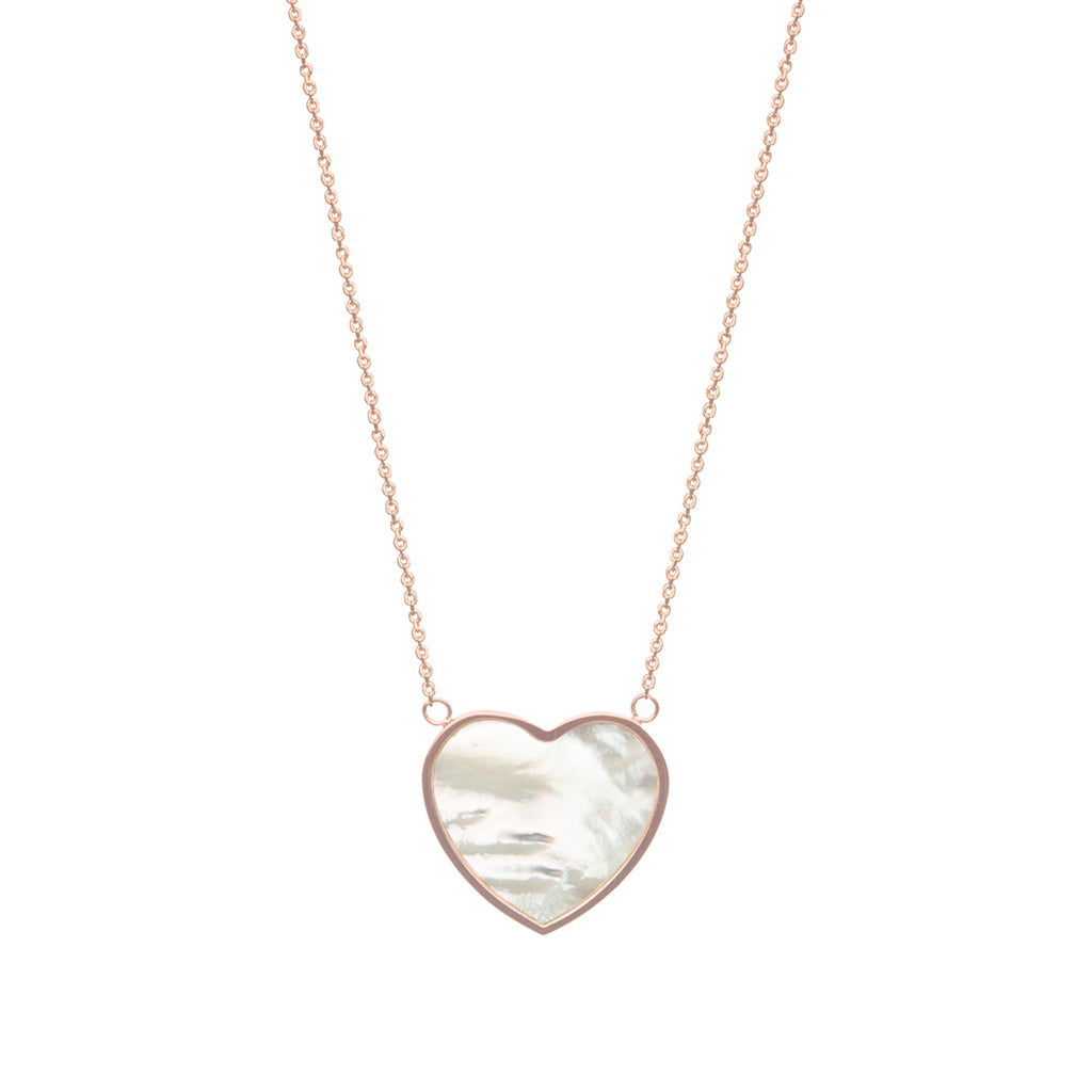 Violeta necklace, 14K pink gold, white Madre Perla stone 