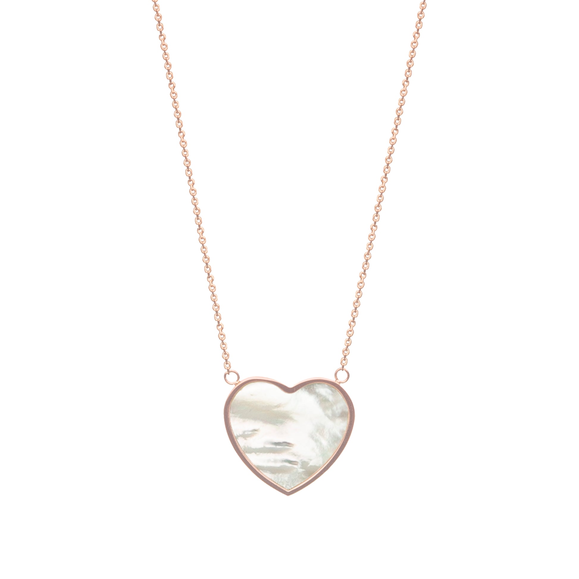 Violeta necklace, 14K pink gold, white Madre Perla stone 