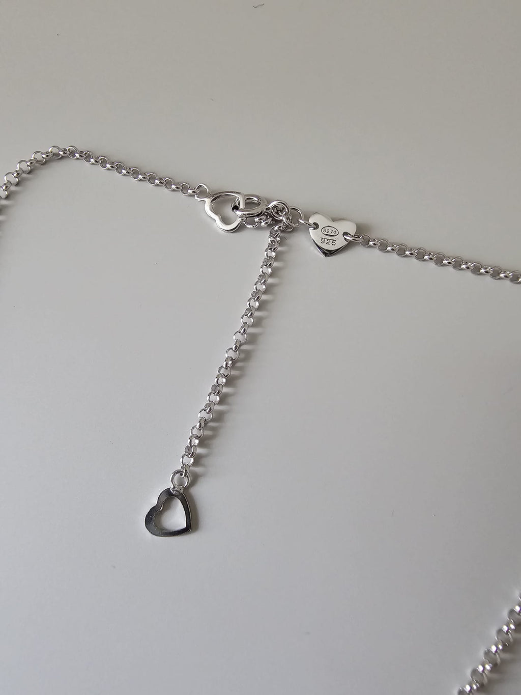 Long chain with cross pendant, 925 silver, Onyx stone