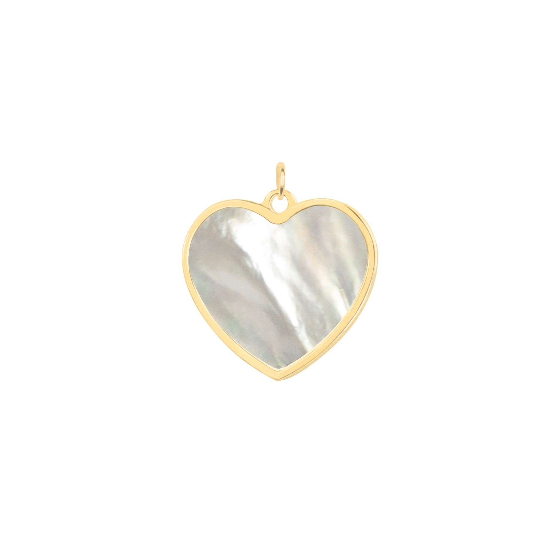 Heart pendant, 9K yellow gold, Madre Perla stone