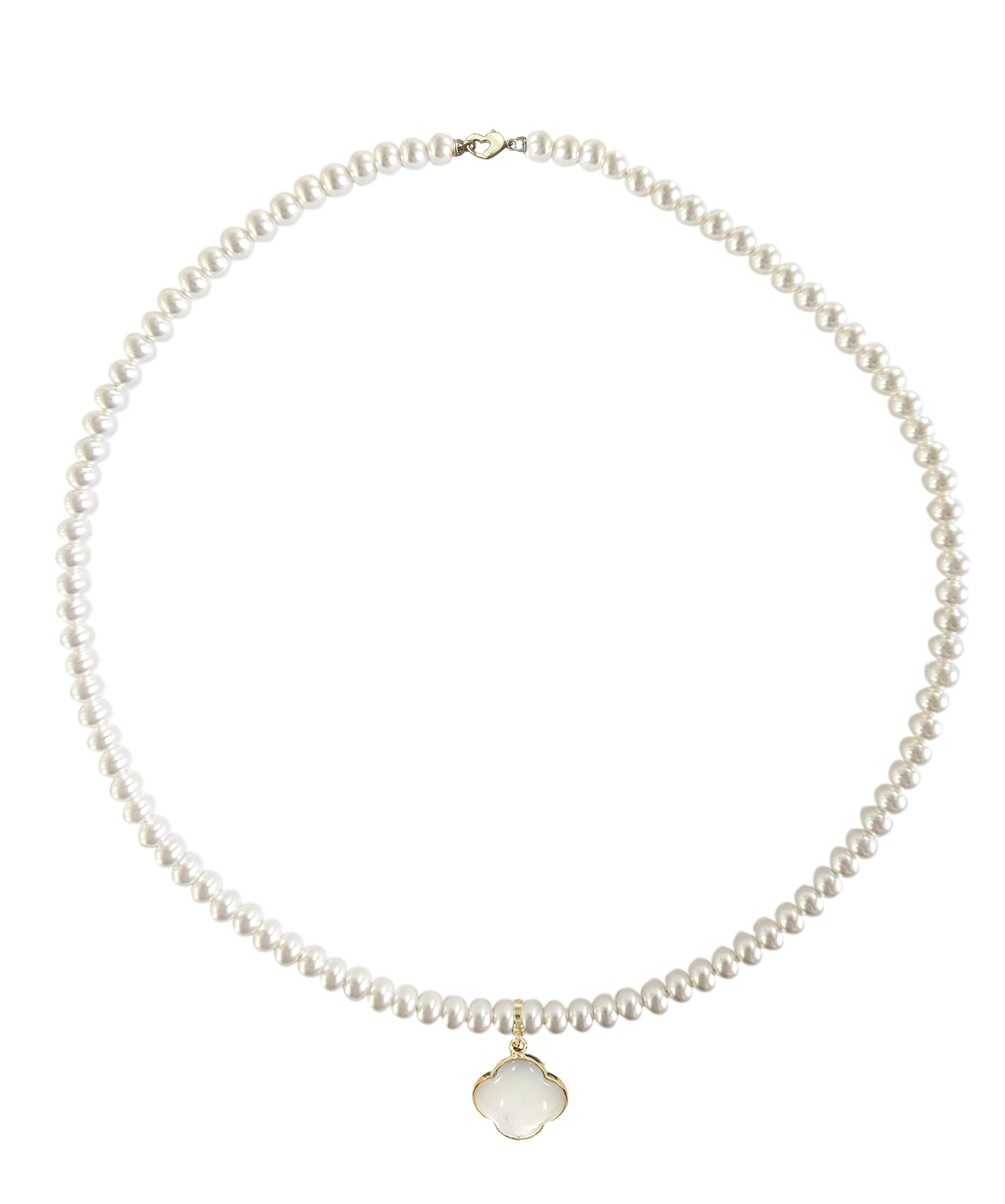 Short eco pearl necklace, cross pendant, 9K yellow gold, Madre Perla stone