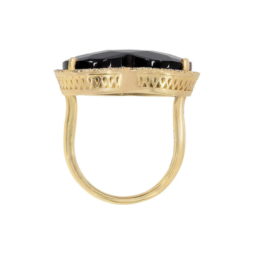 Adjustable heart-shaped ring, 925 silver, Madre Perla and Zircon stones