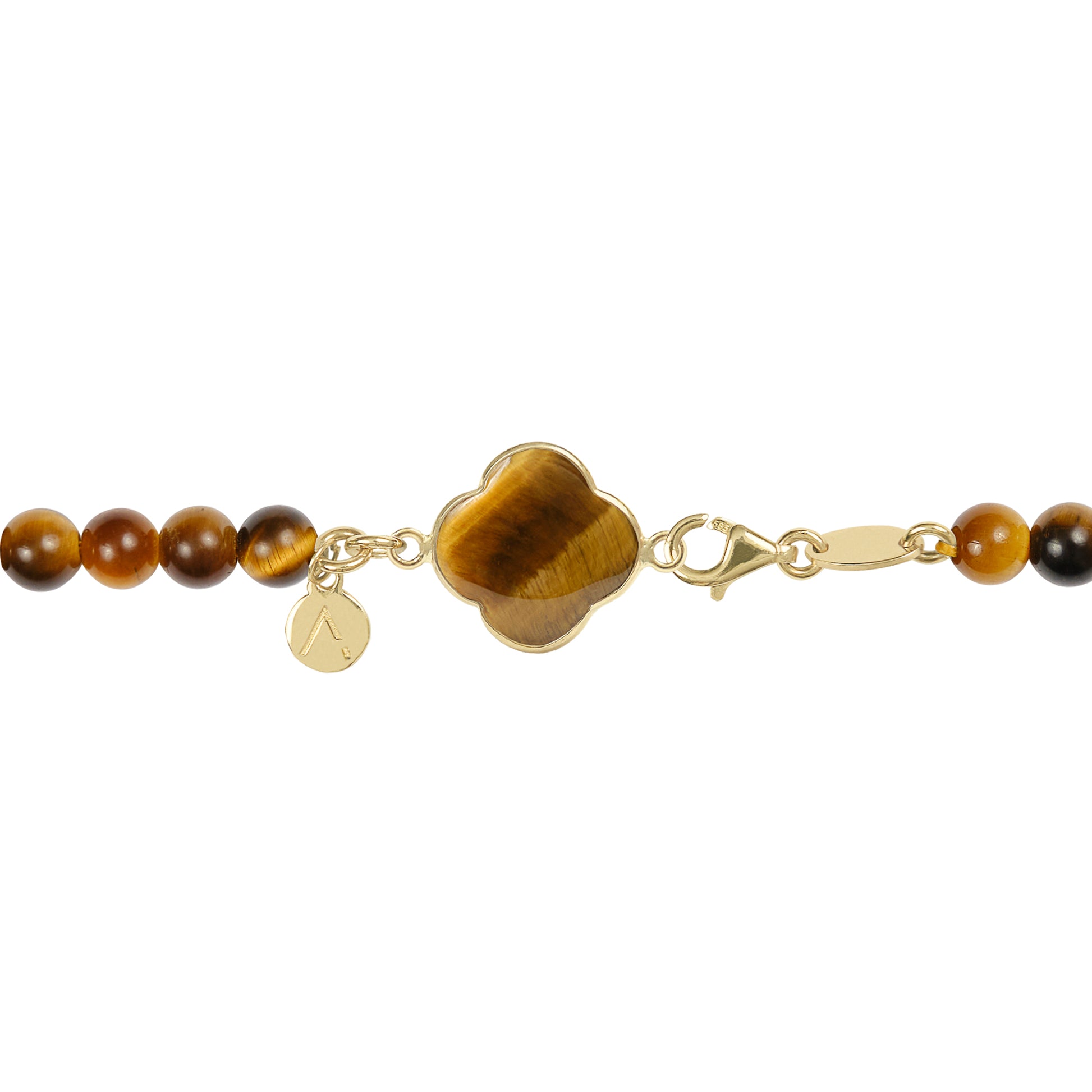 Short eco pearl necklace, cross pendant, 9K yellow gold, Madre Perla stone