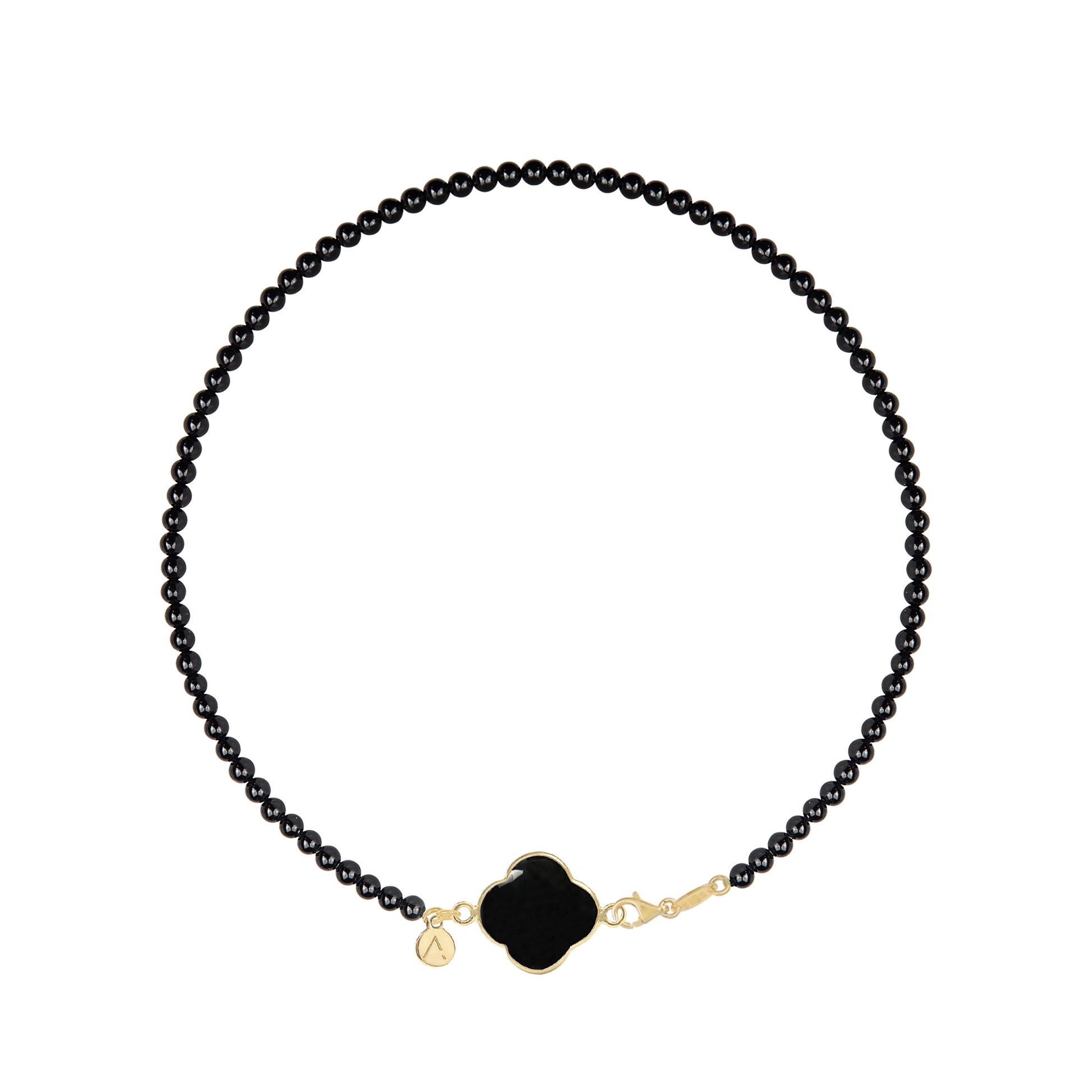Short eco pearl necklace, cross pendant, 9K yellow gold, Madre Perla stone