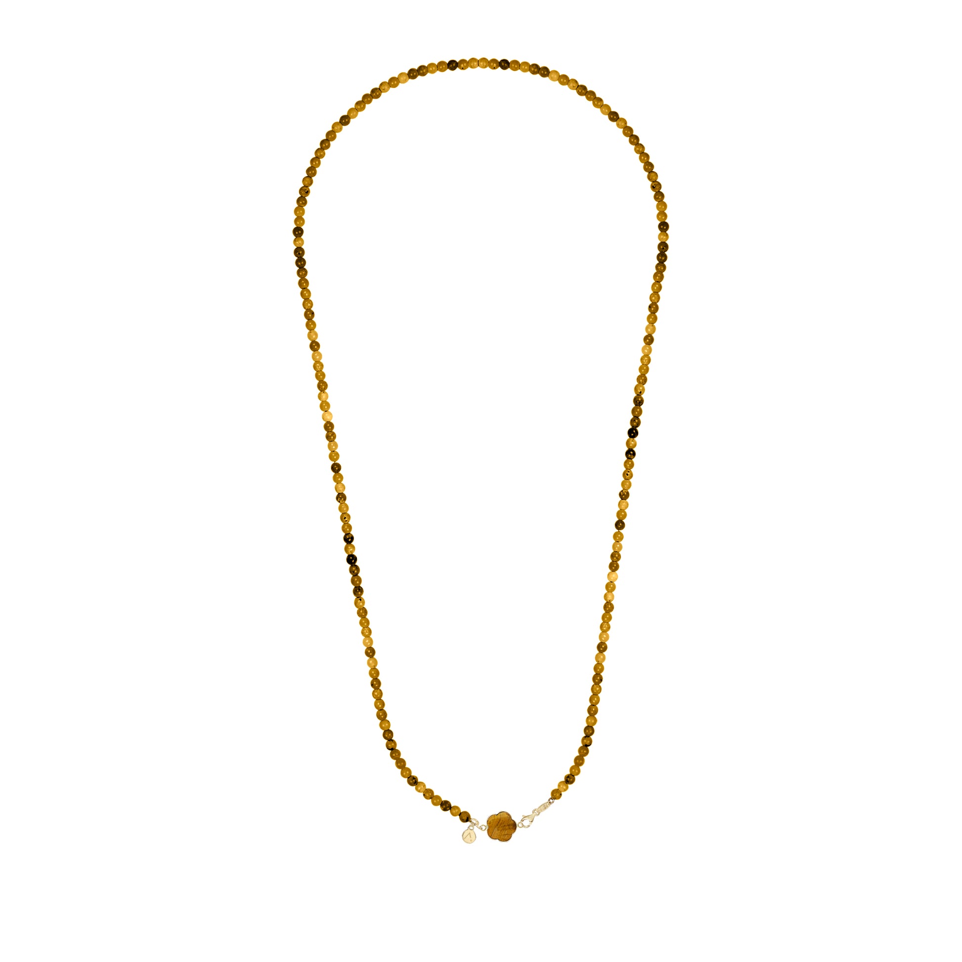 Short eco pearl necklace, cross pendant, 9K yellow gold, Madre Perla stone