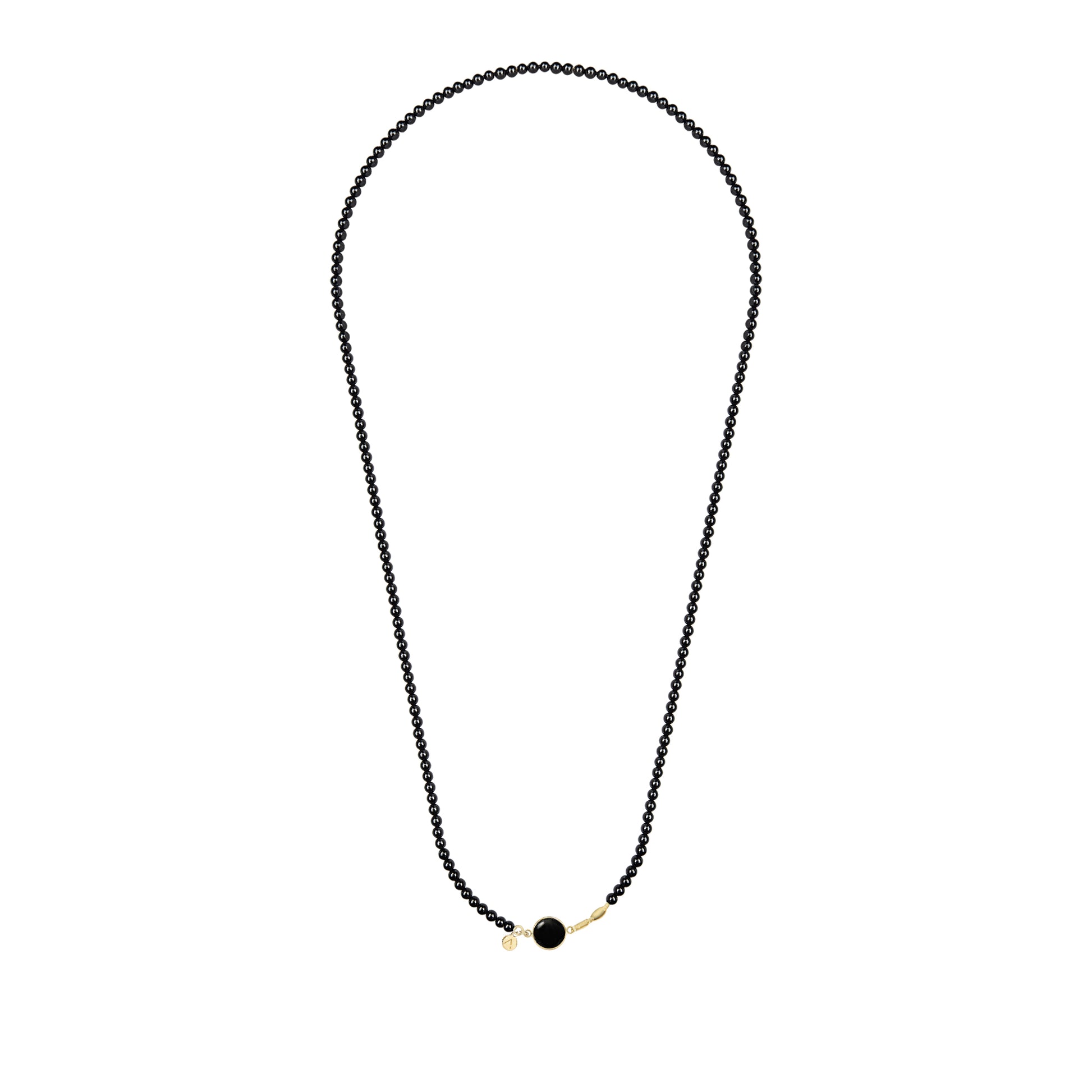 Short eco pearl necklace, cross pendant, 9K yellow gold, Madre Perla stone