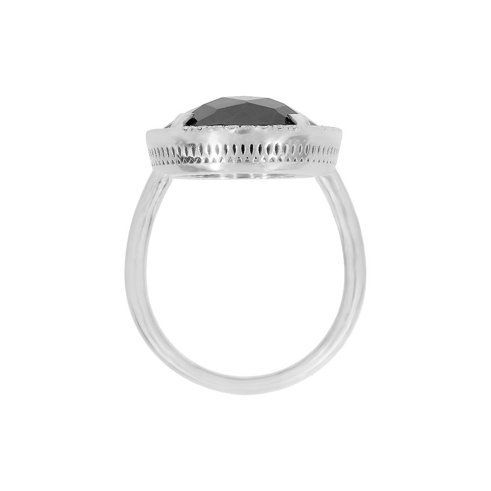 Adjustable heart-shaped ring, 925 silver, Madre Perla and Zircon stones