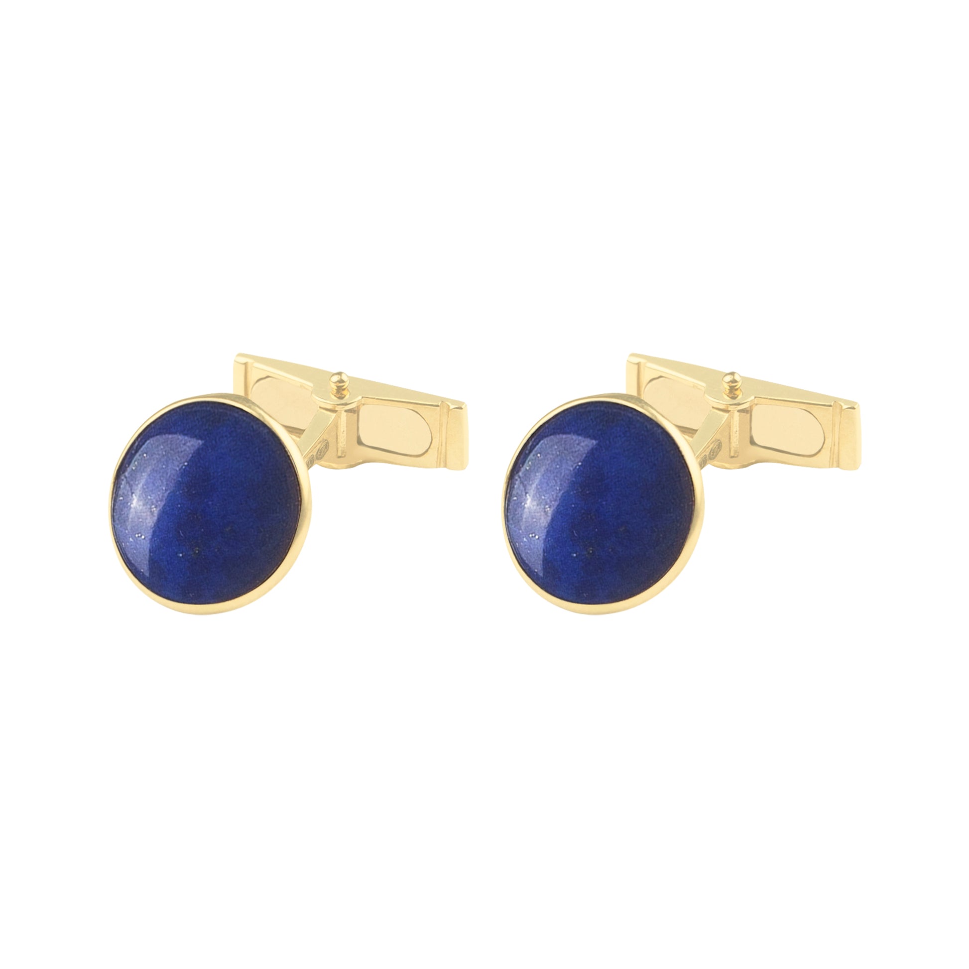 Unisex cufflinks, 18K yellow gold, Lapis Lazuli stone