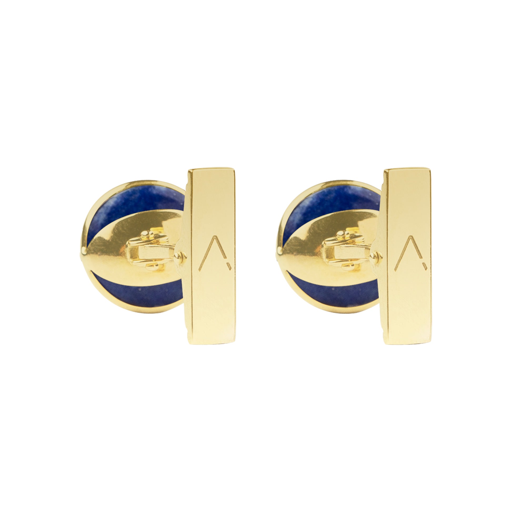Unisex cufflinks, 18K yellow gold, Lapis Lazuli stone