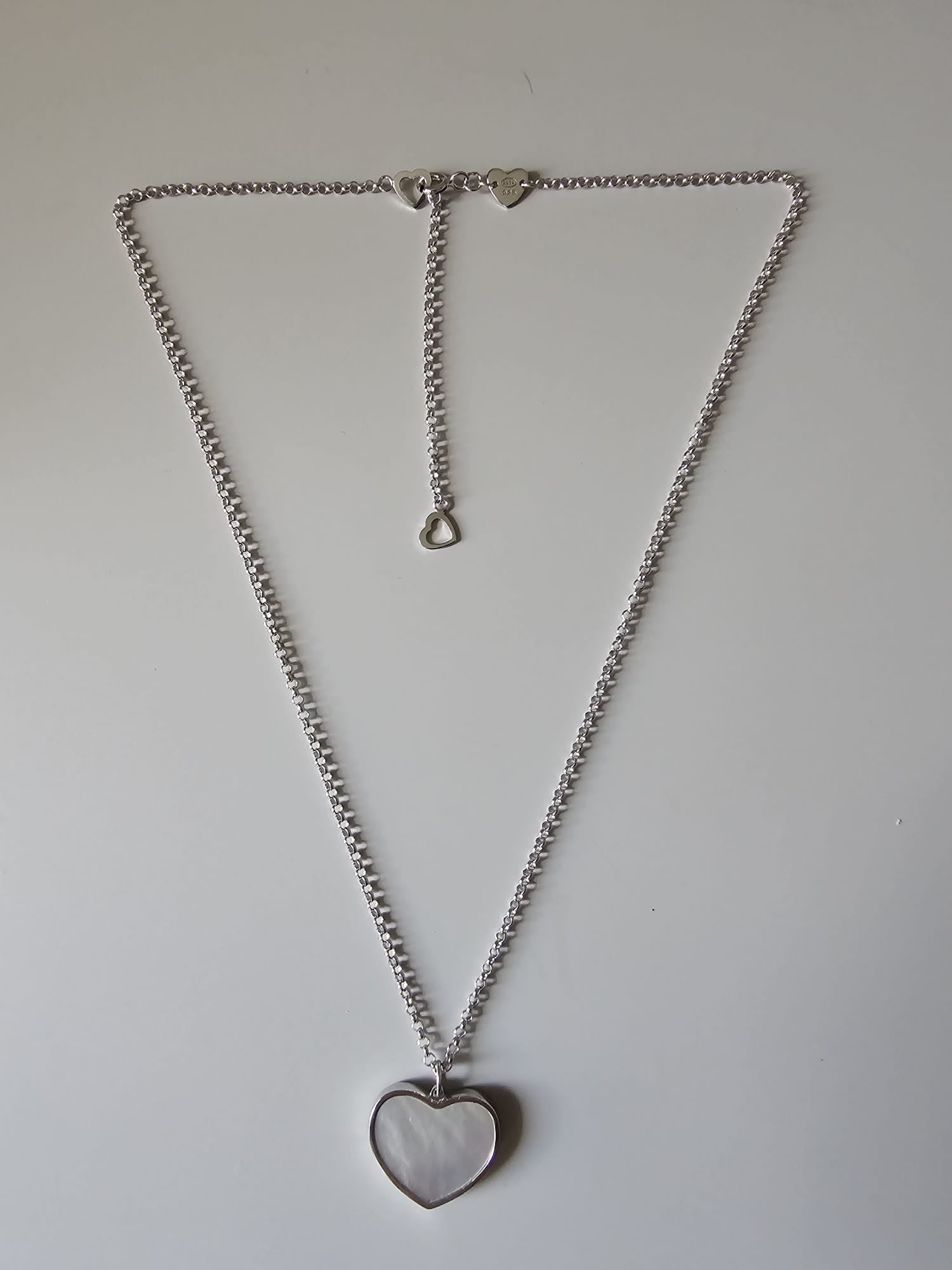 Long chain with cross pendant, 925 silver, Onyx stone