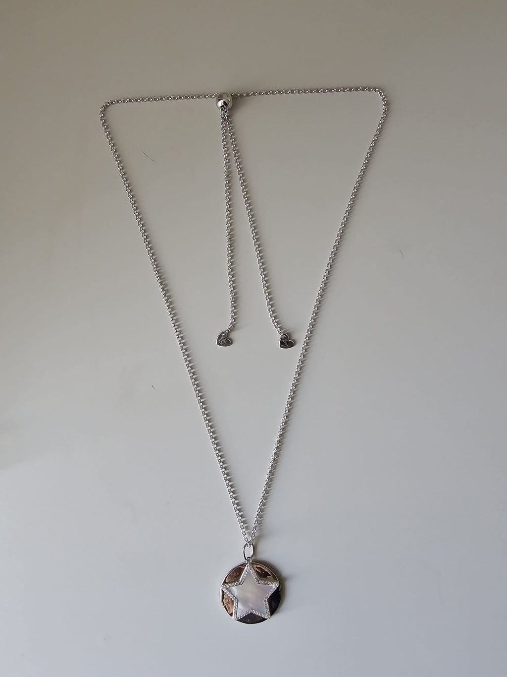 Long chain with cross pendant, 925 silver, Onyx stone