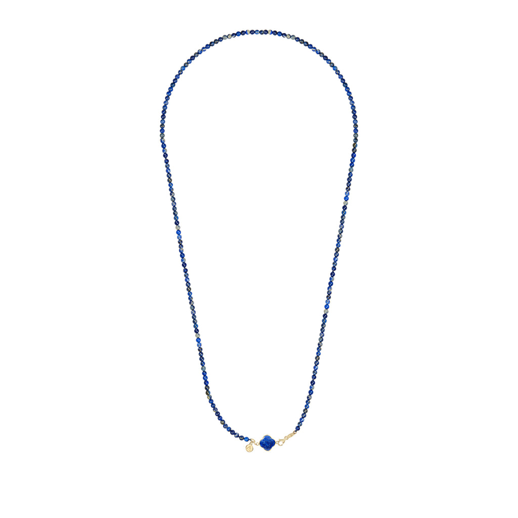 Short eco pearl necklace, cross pendant, 9K yellow gold, Madre Perla stone