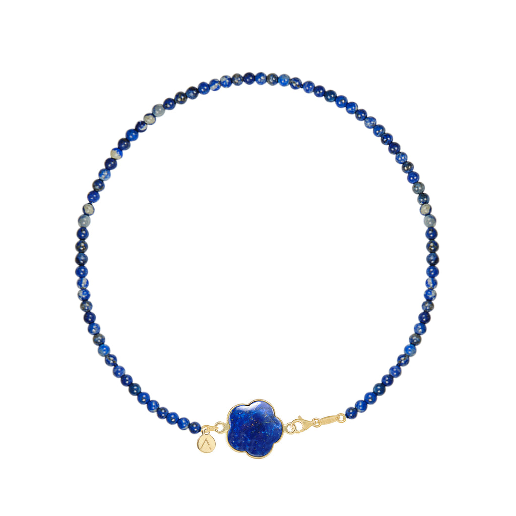 Short eco pearl necklace, cross pendant, 9K yellow gold, Madre Perla stone