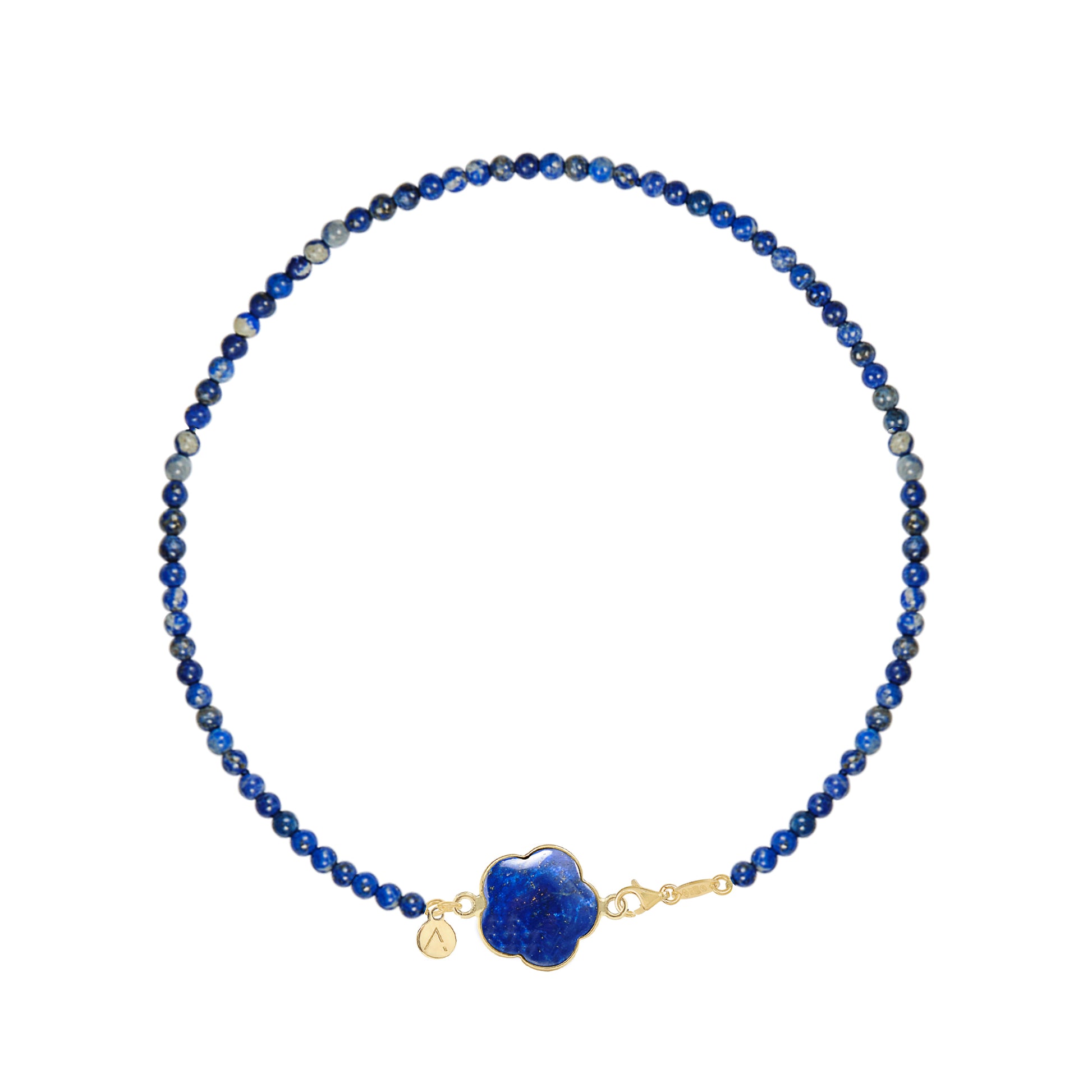 Short eco pearl necklace, cross pendant, 9K yellow gold, Madre Perla stone