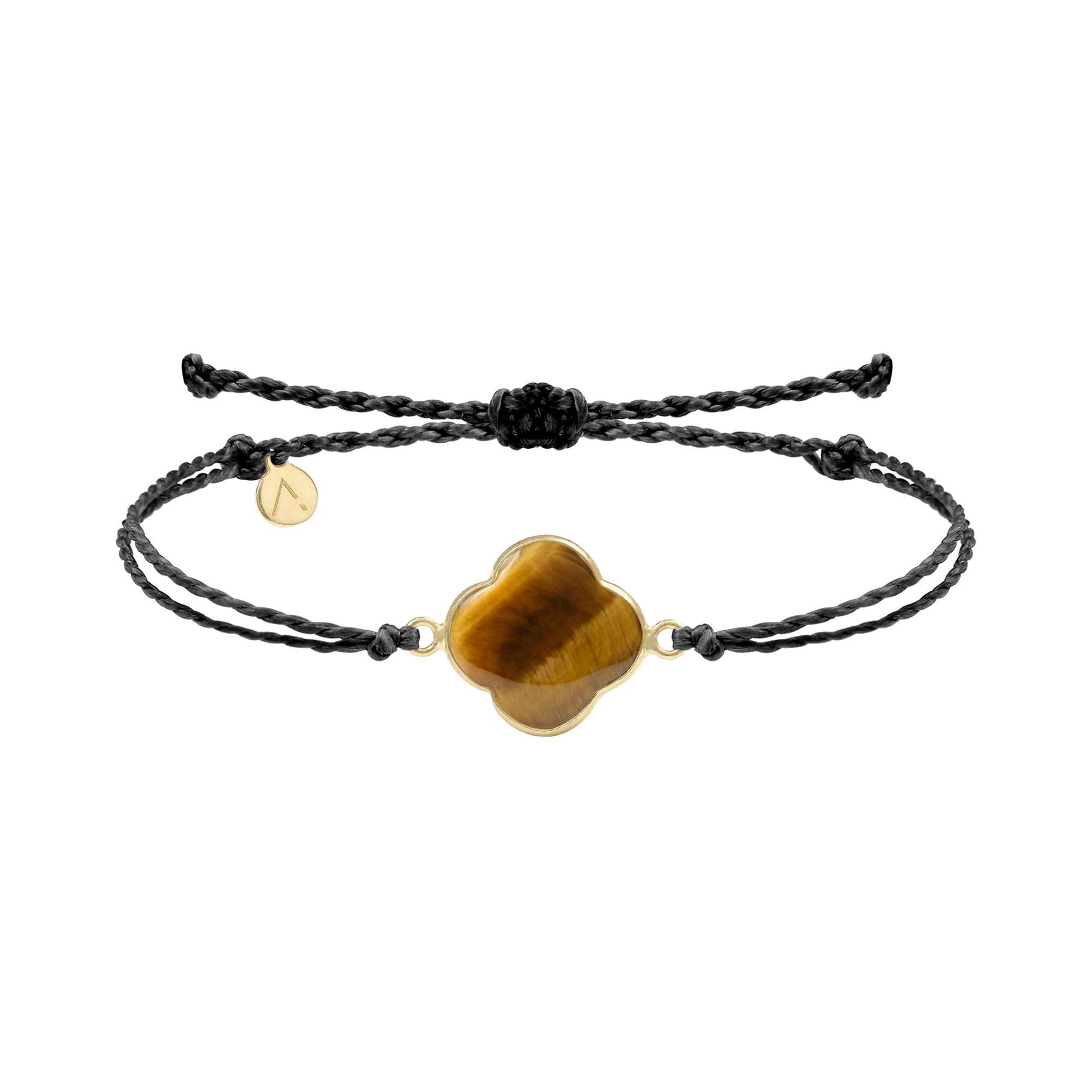Adjustable bracelet with circle pendant, 316L medical stainless steel, Madre Perla stone