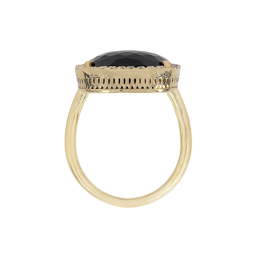 Adjustable heart-shaped ring, 925 silver, Madre Perla and Zircon stones