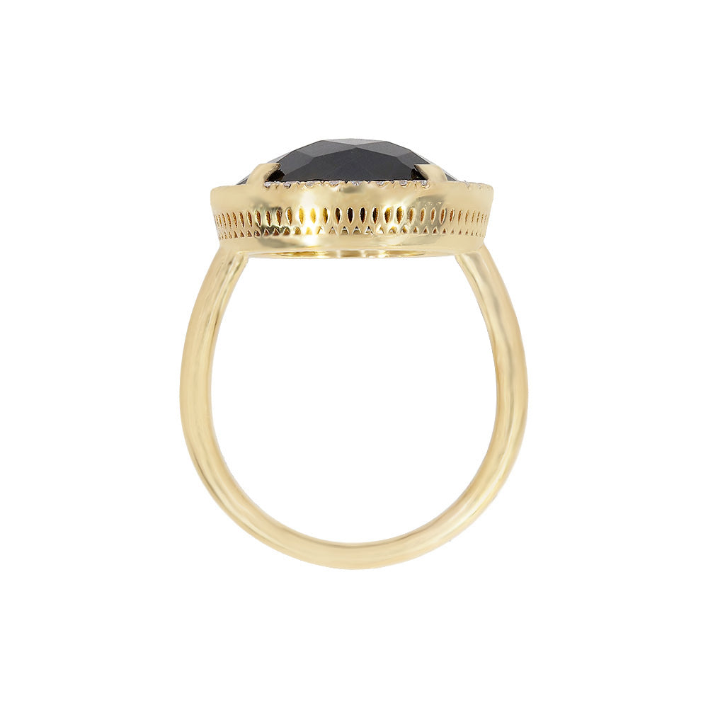 Adjustable heart-shaped ring, 925 silver, Madre Perla and Zircon stones