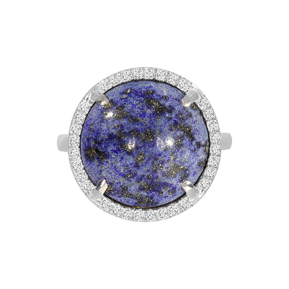 Adjustable heart-shaped ring, 925 silver, Madre Perla and Zircon stones