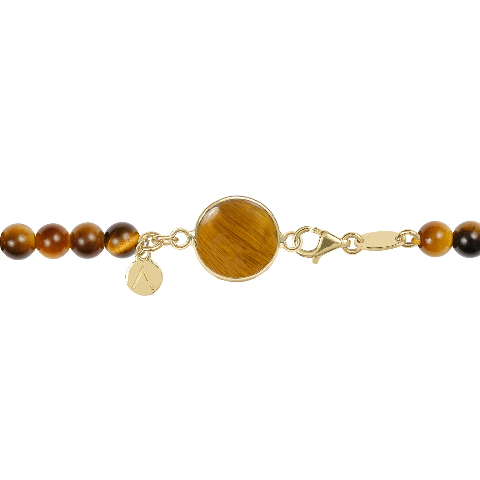 Short eco pearl necklace, cross pendant, 9K yellow gold, Madre Perla stone