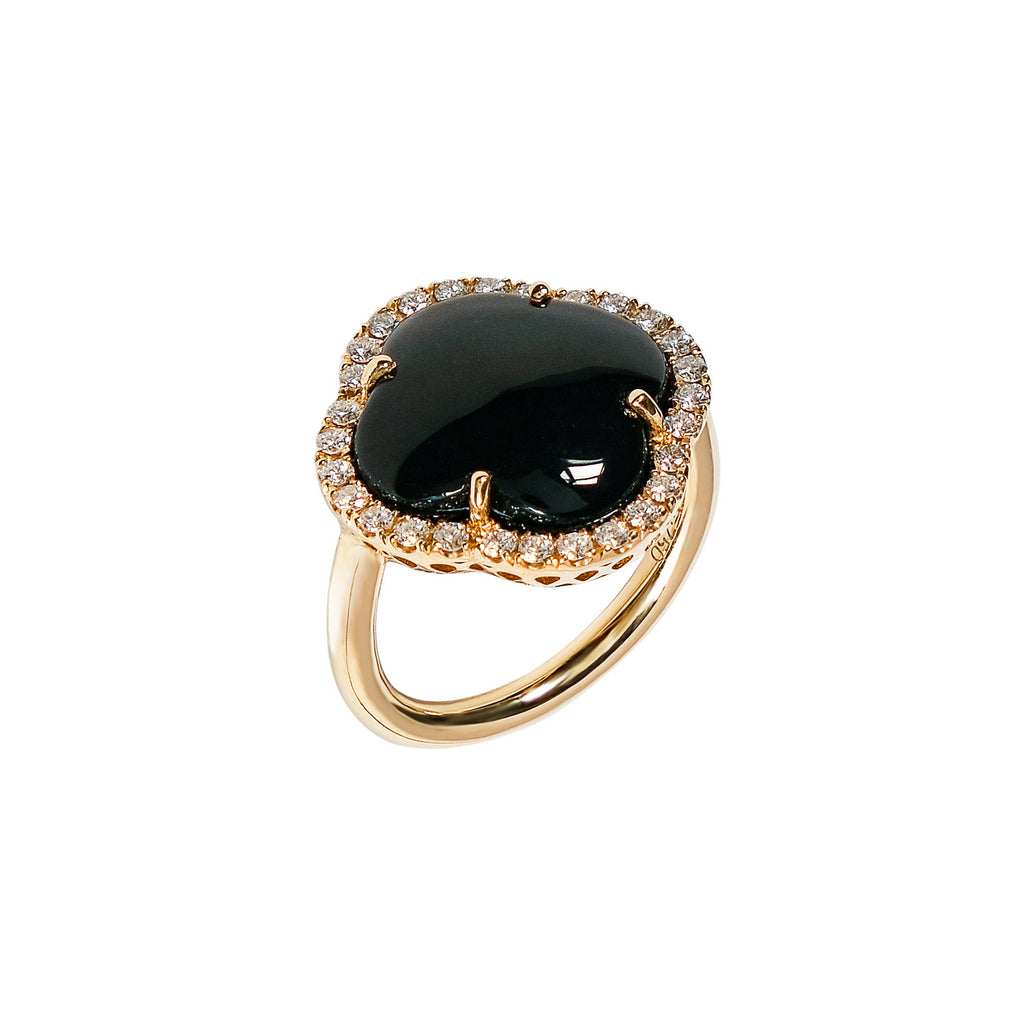 Adjustable heart-shaped ring, 925 silver, Madre Perla and Zircon stones