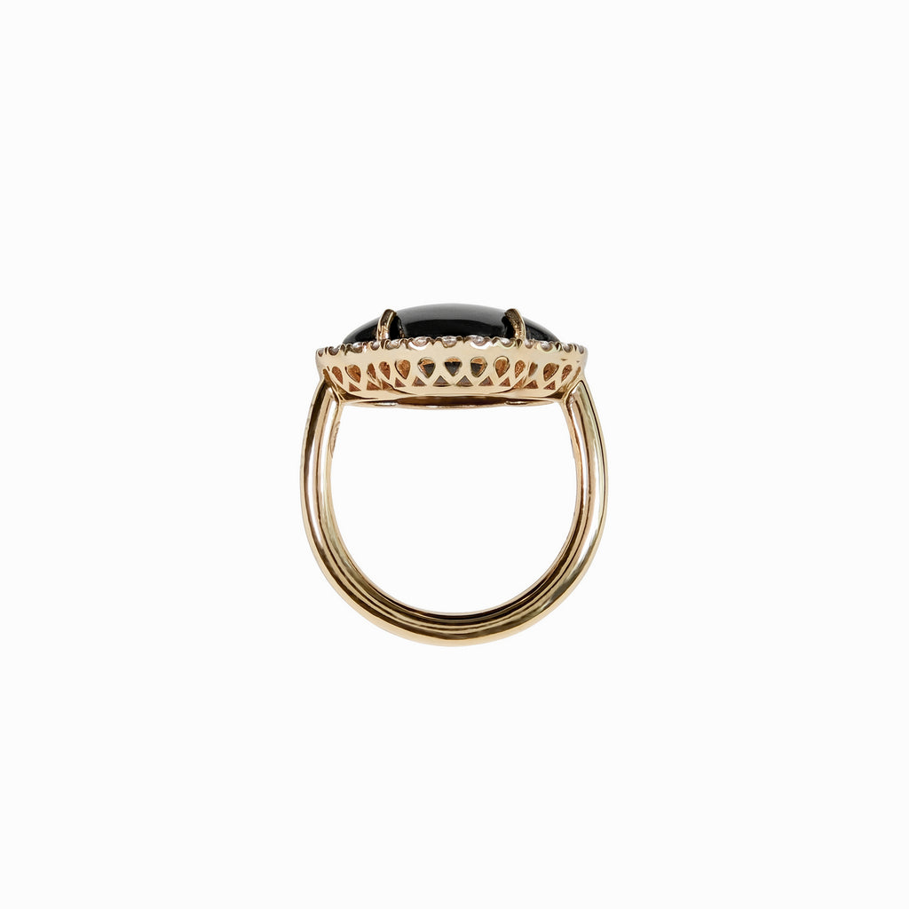 Adjustable heart-shaped ring, 925 silver, Madre Perla and Zircon stones