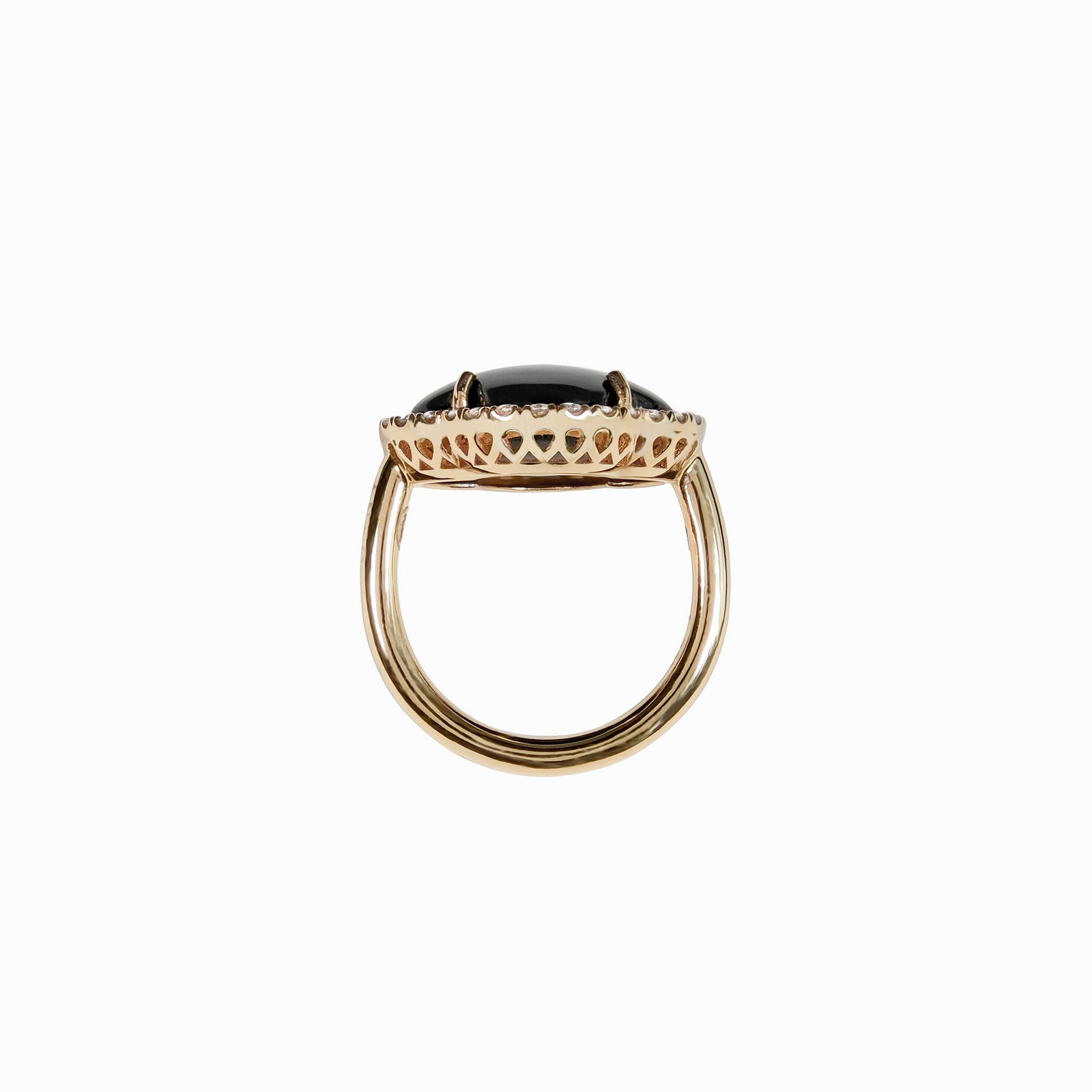 Adjustable heart-shaped ring, 925 silver, Madre Perla and Zircon stones